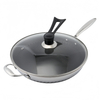 Hybrider TriPly-Edelstahl-Antihaft-Wok mit Griff, ohne Beschichtung, antihaftbeschichtetes Kochgeschirr, unterstützt ODM/OEM, ungiftig, ohne PFAS. PFAS