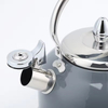 Moderner 2,5-Liter-Teekessel aus Edelstahl, grau lackierte Herdplatte, pfeifende Teekanne mit Edelstahlgriff, Metallmaterial
