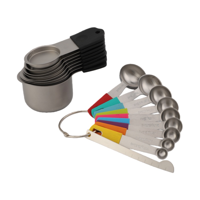 Magnetisches Edelstahl-Messbecher-Set, Messwerkzeuge mit Silikongriff – präzises und langlebiges Küchenwerkzeug