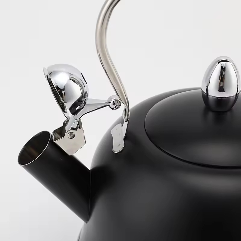 Maßgeschneiderte 3-Liter-Heißwasser-Teekanne aus Edelstahl, modernes Design, Pfeifkessel mit gefaltetem Griff für den Heimgebrauch