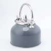 Moderner 2,5-Liter-Teekessel aus Edelstahl, grau lackierte Herdplatte, pfeifende Teekanne mit Edelstahlgriff, Metallmaterial
