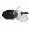 Hybrider TriPly-Edelstahl-Antihaft-Wok mit Griff, ohne Beschichtung, antihaftbeschichtetes Kochgeschirr, unterstützt ODM/OEM, ungiftig, ohne PFAS. PFAS