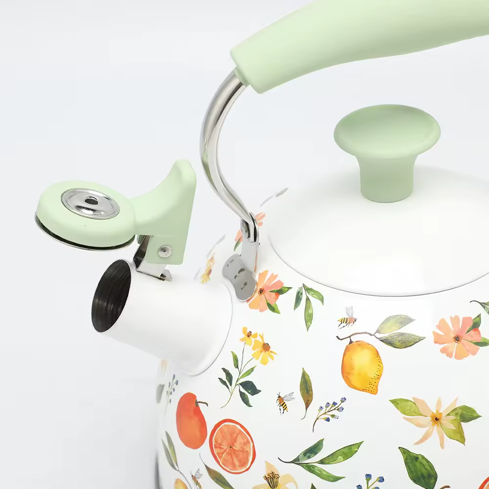 2,5 l Edelstahl-Pfeifkessel, moderne Heimküche, Induktionsherd, Teekanne, Wasser-Teekanne mit Druckdesign