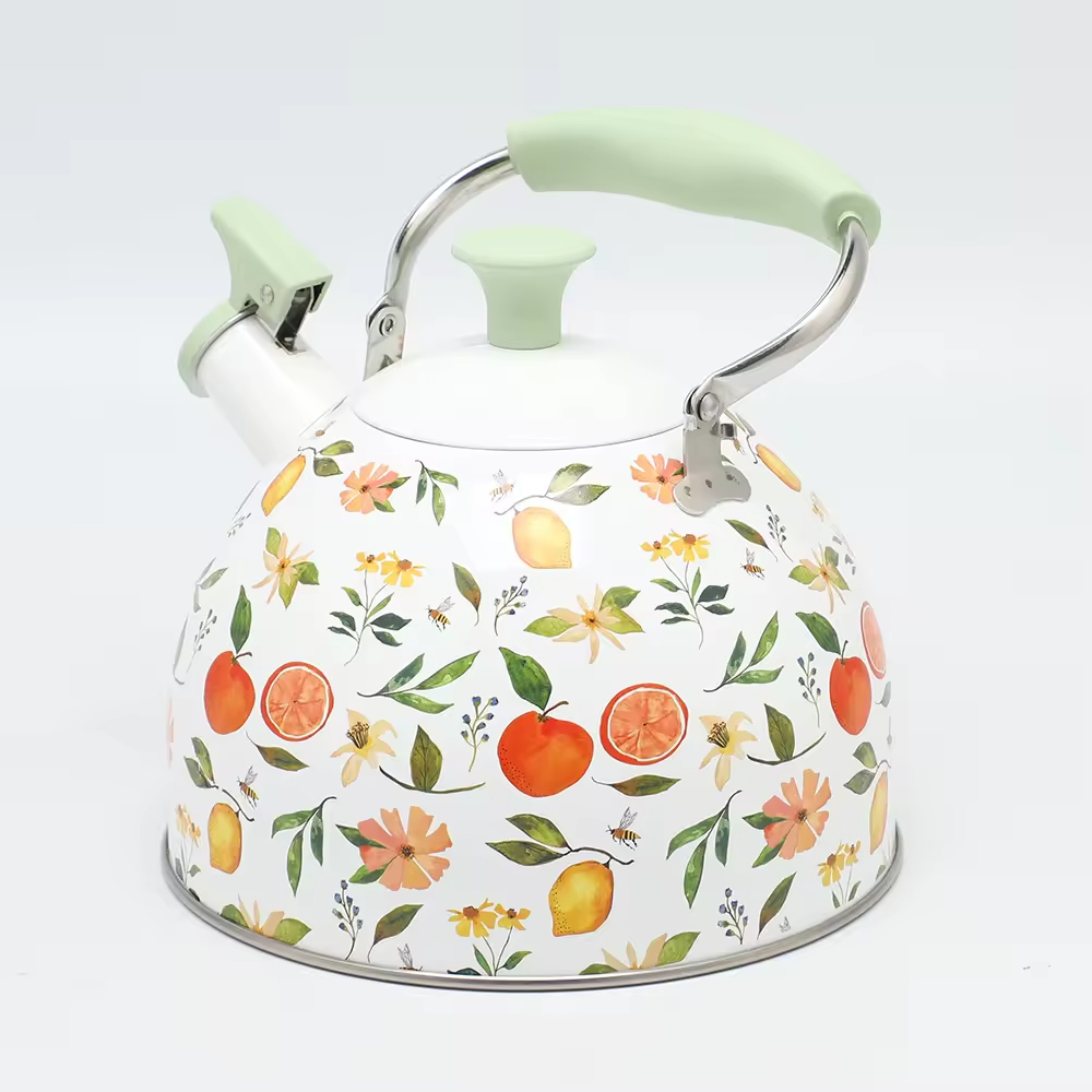 2,5 l Edelstahl-Pfeifkessel, moderne Heimküche, Induktionsherd, Teekanne, Wasser-Teekanne mit Druckdesign