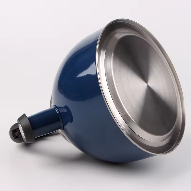 Pfeifender Teekessel aus Edelstahl mit Glasdeckel