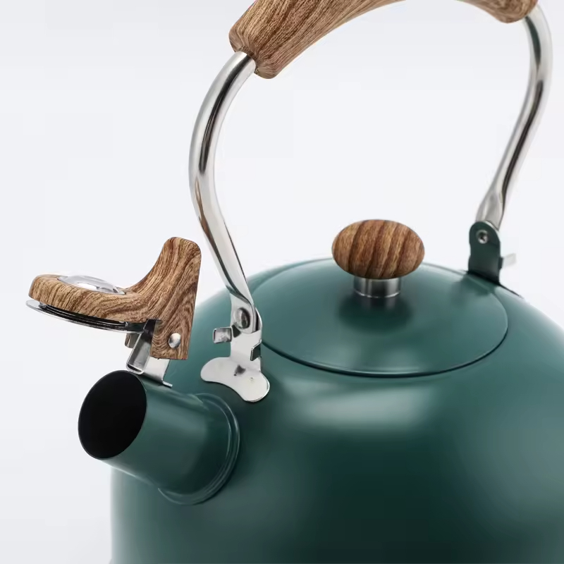 Heißer Verkauf 2,6 QT Custom Edelstahl Pfeif Tee Wasserkocher Hohe Qualität 2,5 L für Herd Top Moderne Design Metall Teekanne