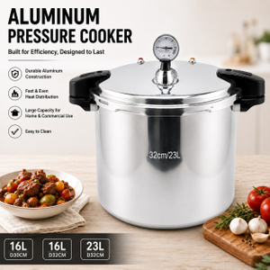 Ab Werk lieferbarer multifunktionaler Schnellkochtopf aus Aluminiumlegierung, Größen 16/23 l, schnelles Kochen aus Aluminiumlegierung für Gas-Induktionsherde