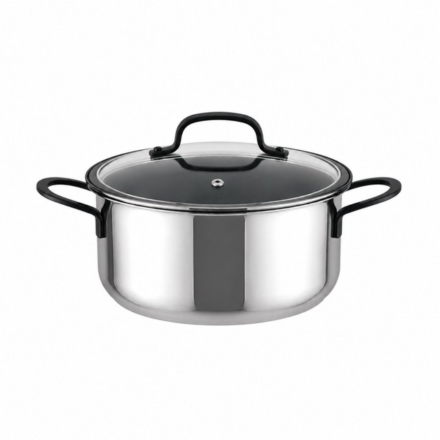 Fabrikversorgung Großhandel 11 Stück 5-lagiges Edelstahl-Kochgeschirr-Set, 5-lagige Küche, Kochtopf, Auflaufform mit schwarzem Griff
