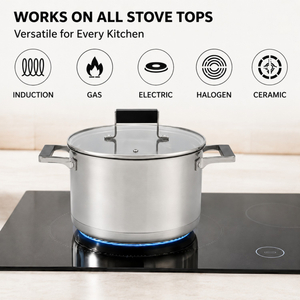 Factory Supply Stainless Steel Pots and Pans 9PCS Cookware Set With Silicone Handle and Lid Impact Bonded Bottom Cookware Set Casserole