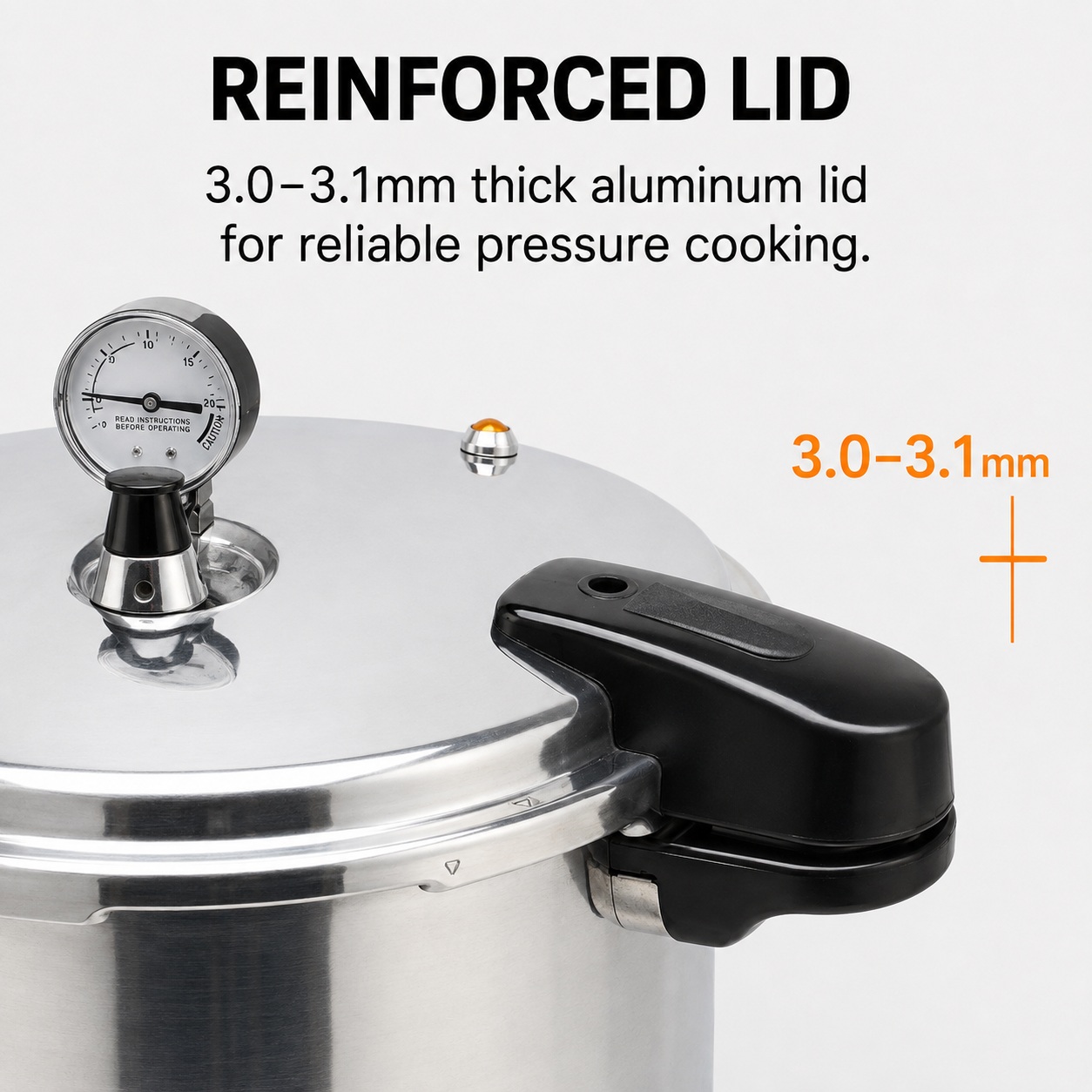 Ab Werk lieferbarer multifunktionaler Schnellkochtopf aus Aluminiumlegierung, Größen 16/23 l, schnelles Kochen aus Aluminiumlegierung für Gas-Induktionsherde