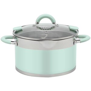 Factory Supply Edelstahltöpfe und -pfannen, 10-teiliges Kochgeschirrset mit Edelstahl + Silikongriff und Deckel, gelöteter Boden, Kochgeschirrset, Töpfe, Auflauf