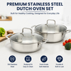Hot Sale Factory Supply Edelstahltöpfe Kochgeschirrset mit Griff und Deckel Kochgeschirrset mit gelötetem Boden Dutch Oven Casserole