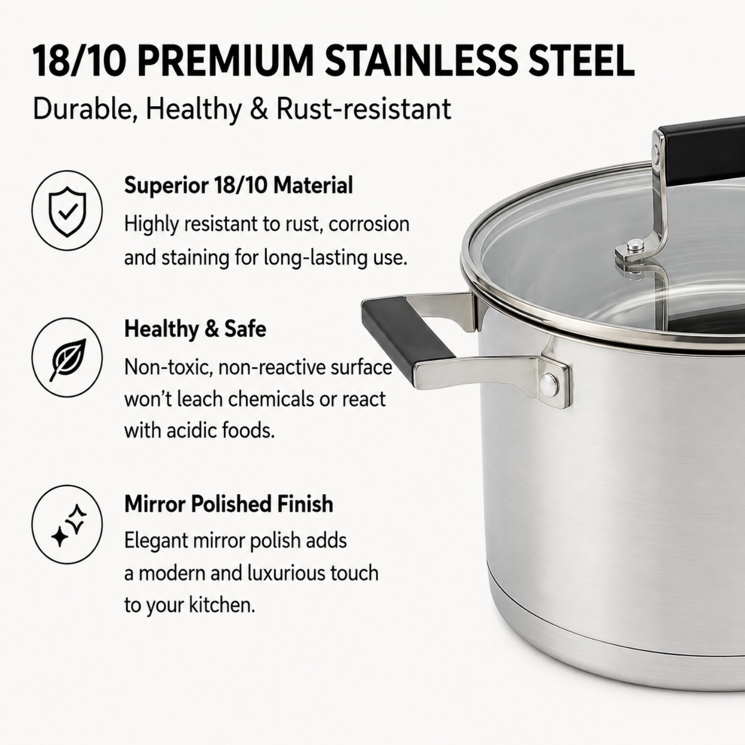 Factory Supply Stainless Steel Pots and Pans 9PCS Cookware Set With Silicone Handle and Lid Impact Bonded Bottom Cookware Set Casserole