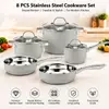 Fabrikneues Ankunfts-Edelstahl-Kochgeschirr-Set mit Edelstahl-Grifftöpfen, Kochgeschirr-Set mit gelötetem Boden, Kochtopf, Auflauf