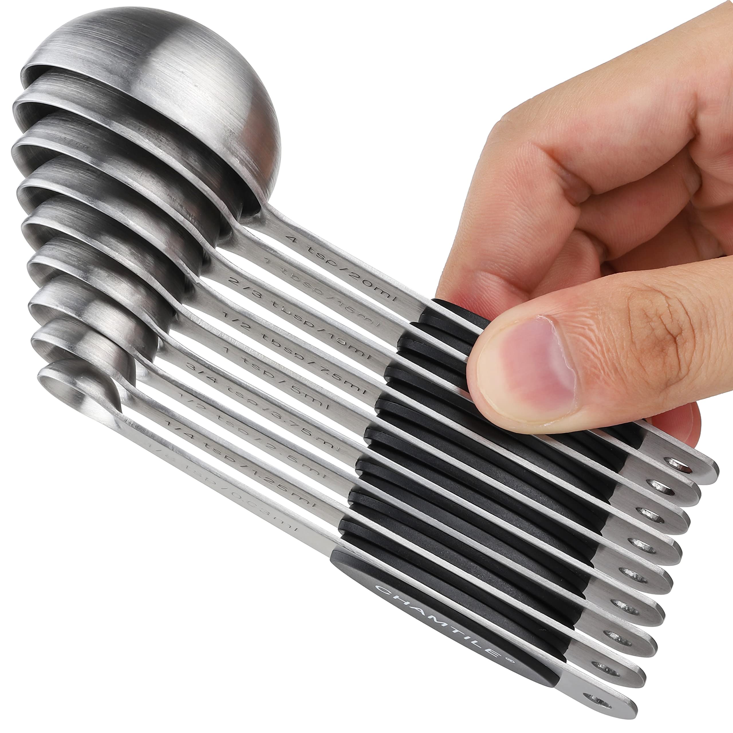 Magnetisches Edelstahl-Messbecher-Set, Messwerkzeuge mit Silikongriff – präzises und langlebiges Küchenwerkzeug